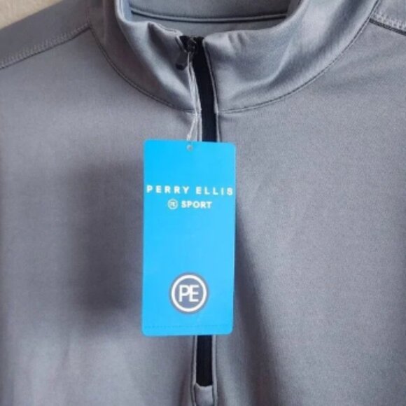 NWT Perry Ellis Mens Half-Zip Sweater Fleece Pullover 50+ UPF Trade Winds Size M - Picture 4 of 9